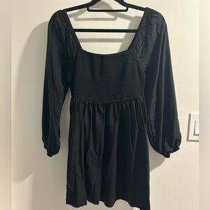 Old Navy Black Smocked Mini Dress